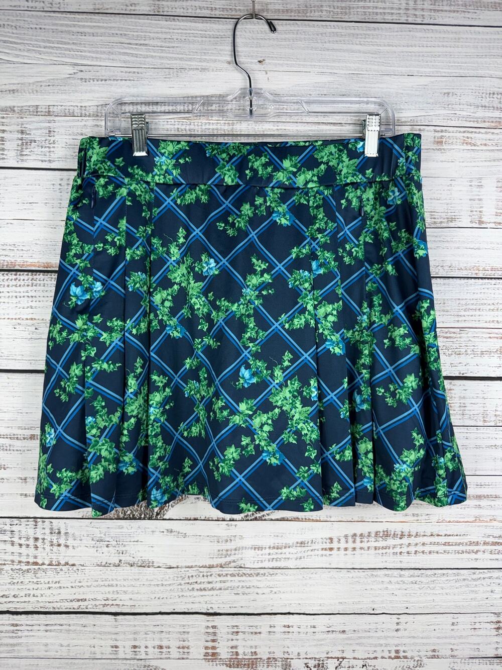 Tuckernuck Tnuck Sport Navy English Trellis Mini Golf Skort XL Tennis Pickleball